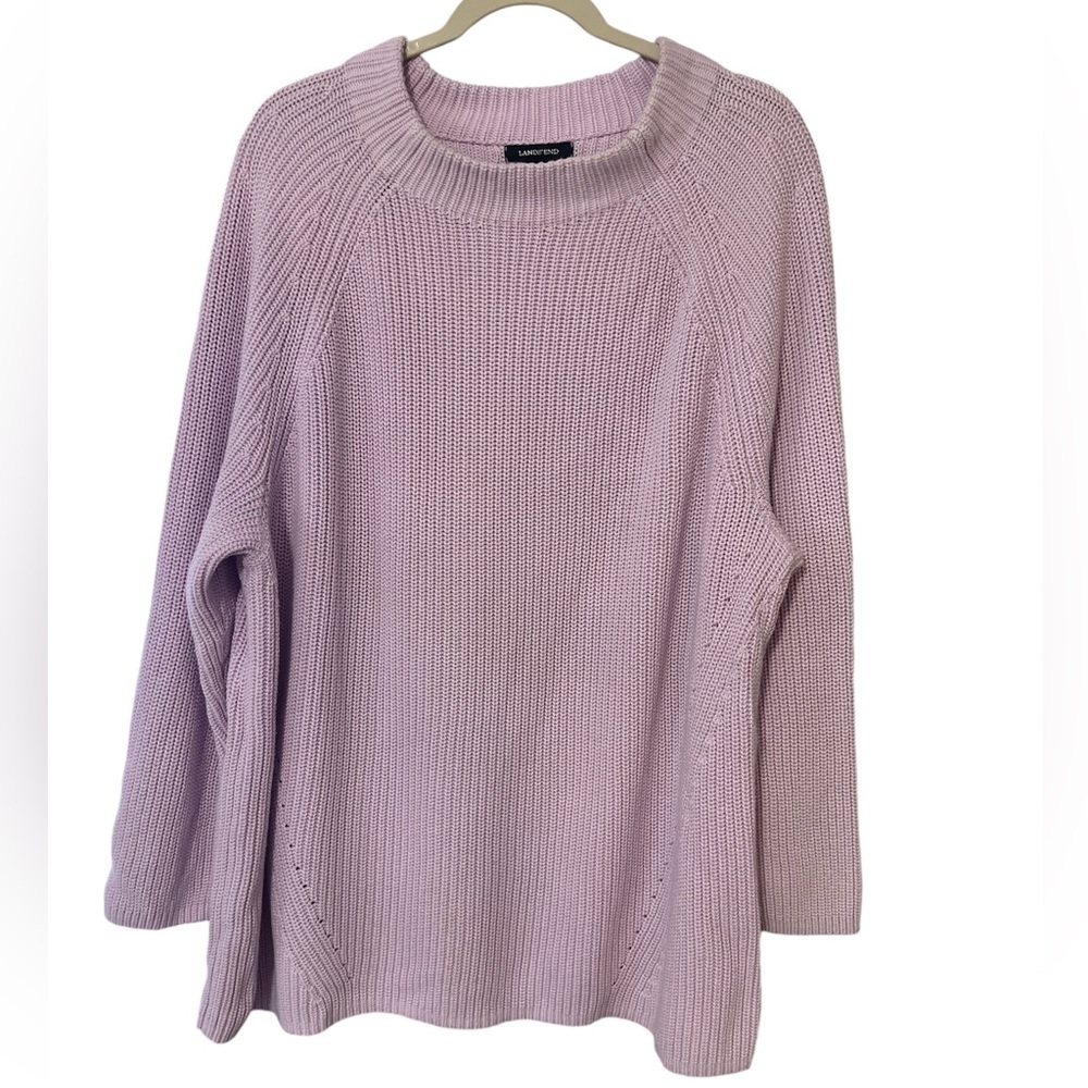 100% Baumwolle lavender Knit Sweater 3X Measurements in photos Loose fit
